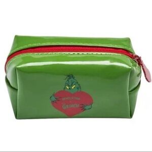 Grinch Green Cosmetic Bag with Red Zipper
